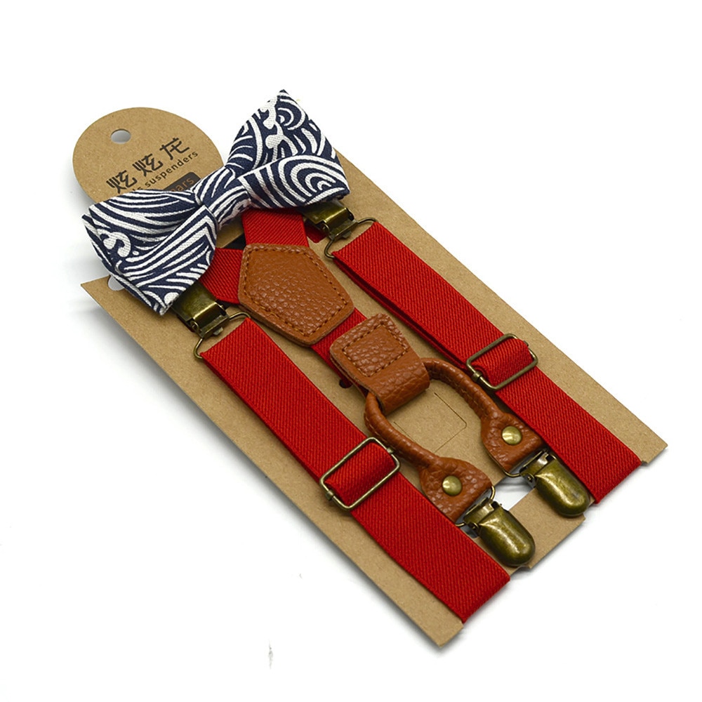 Boys Suspenders Bow Tie Set